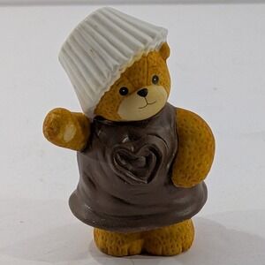 Vintage 1992 Lucy Rigg Enesco‎ Teddy Bear Chocolate Bon Bon Painted Porcelain